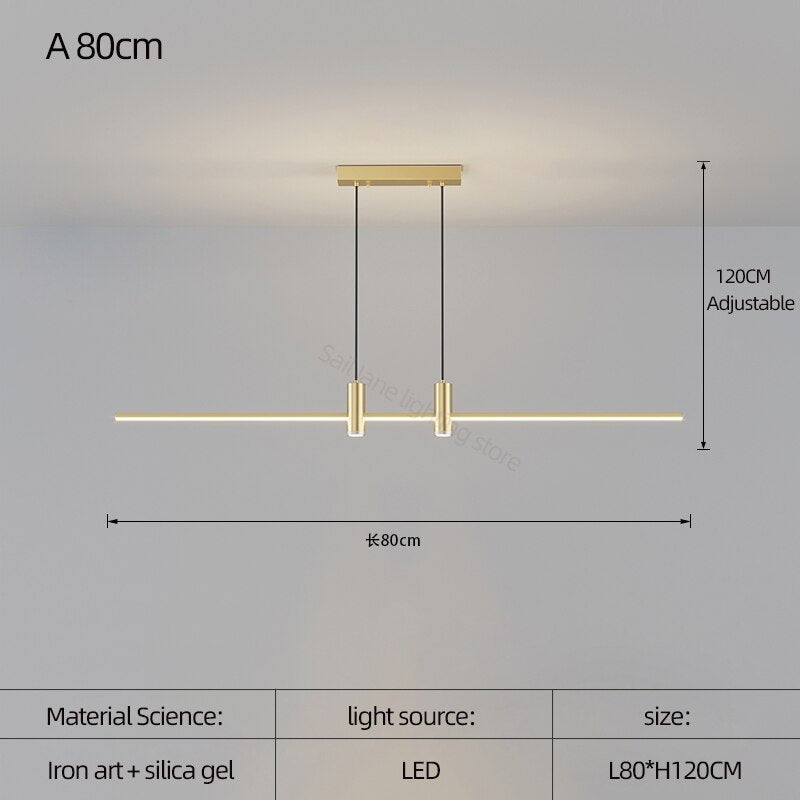 LED Strip Line Chandelier Light-ChandeliersDecor