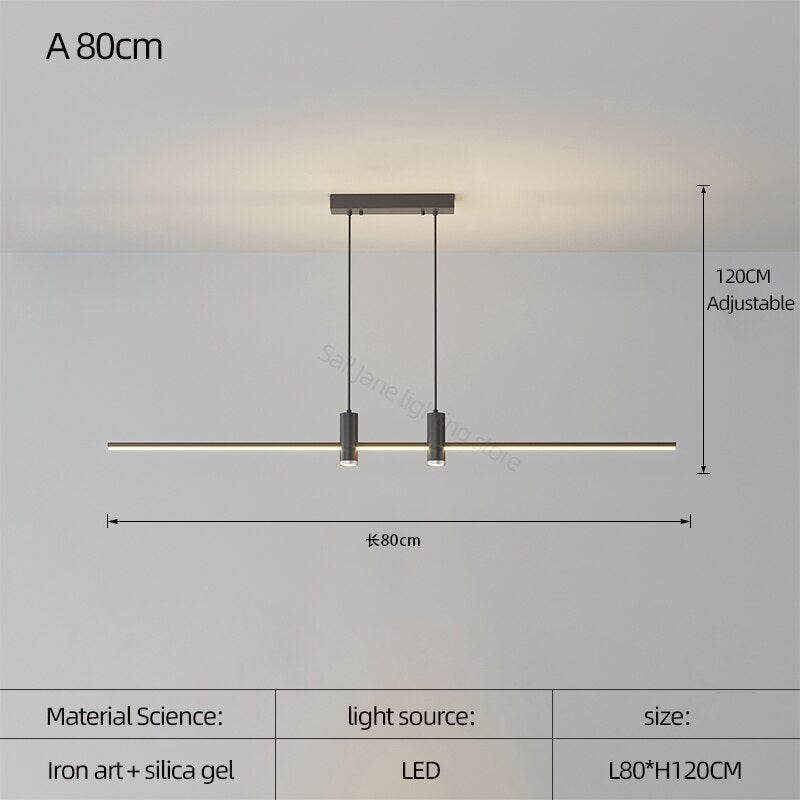 LED Strip Line Chandelier Light-ChandeliersDecor