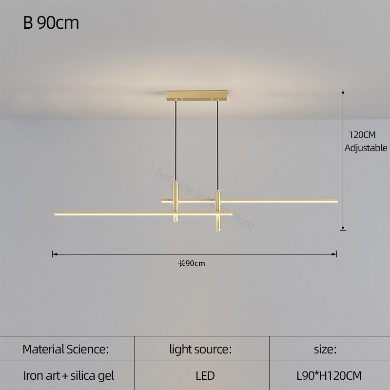 LED Strip Line Chandelier Light-ChandeliersDecor