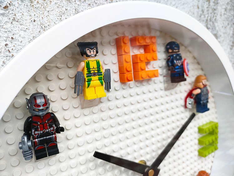 Lego Building Blocks Superhero Wall Clock