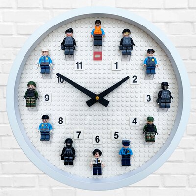 Orologio da parete Supereroe con mattoncini Lego