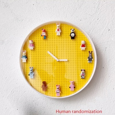 Horloge murale avec blocs de construction Lego