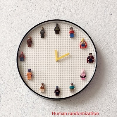 Horloge murale avec blocs de construction Lego