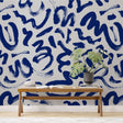 Let's Brush it Blue - Living Room Wallpaper Mural-ChandeliersDecor.com
