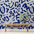 Let's Brush it Blue - Living Room Wallpaper Mural-ChandeliersDecor