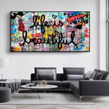 Life Is Beautiful Canvas Wall Art-ChandeliersDecor