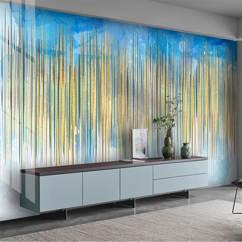 Light Lines Blue Wallpaper for Home Wall Decor-ChandeliersDecor