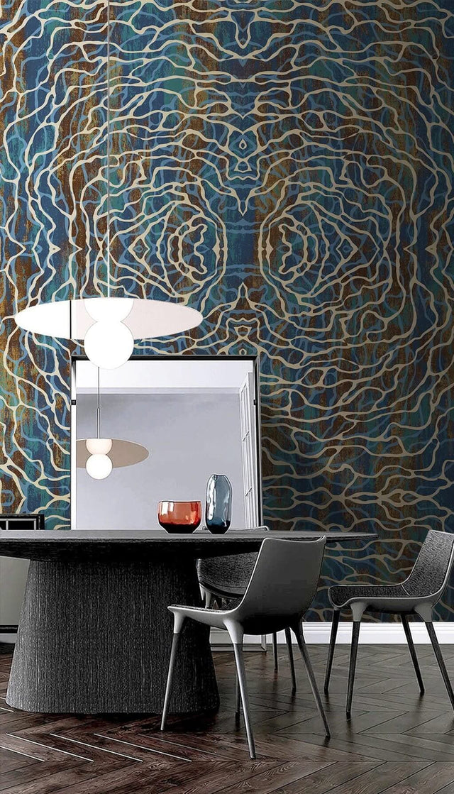 Linear Geometric Pattern Wallpaper Mural-ChandeliersDecor.com