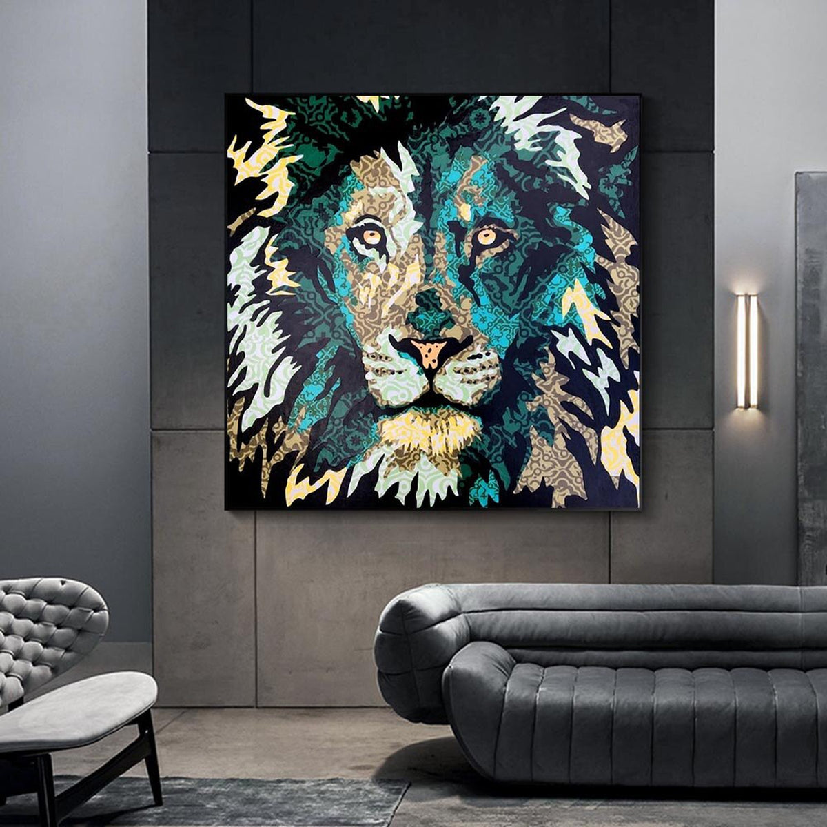 Lion Face Poster: Bold & Captivating Art D√©cor