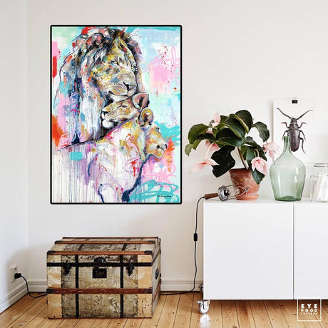 Lion Family Art: Symbol of Love – Decorate Your Space-ChandeliersDecor