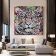 Lion Tiger Graffiti Canvas Wall Art