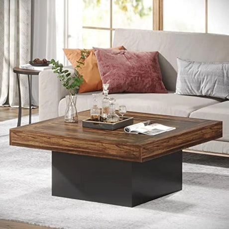 Little Tree Farmhouse Square Coffee Table-ChandeliersDecor