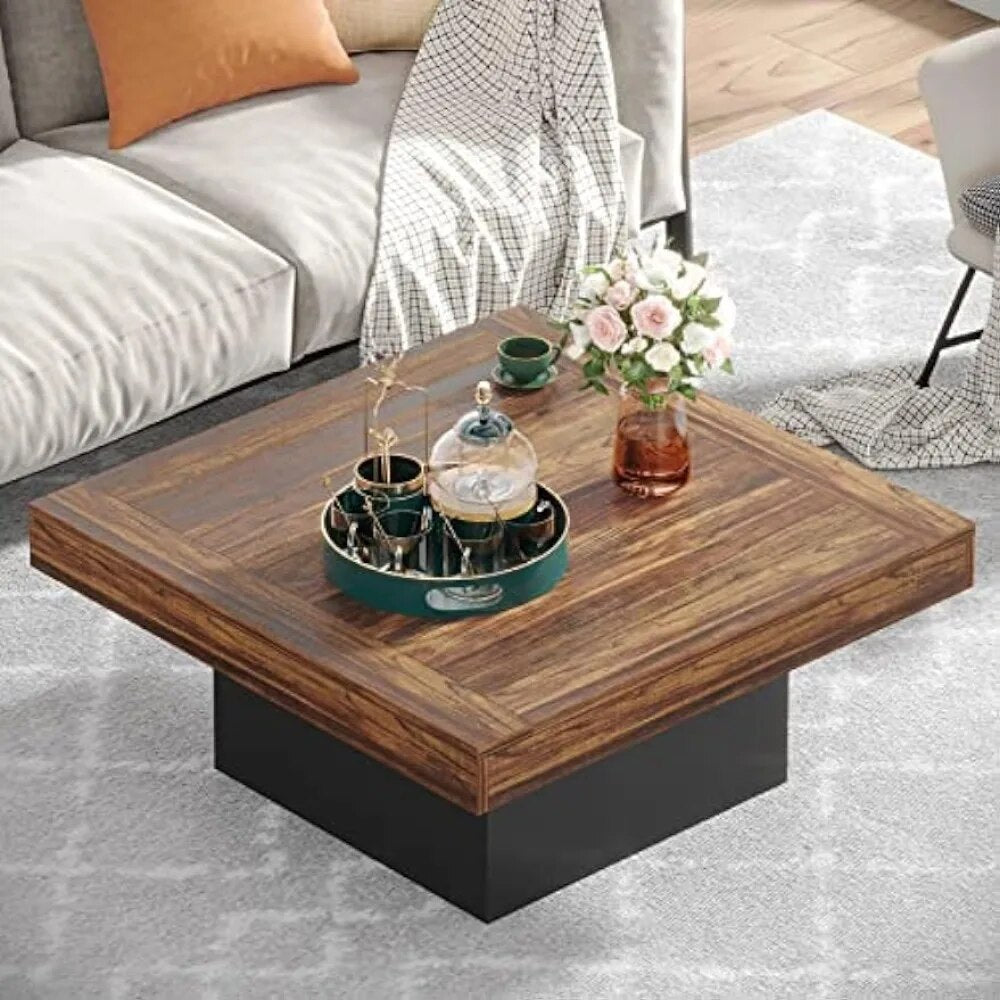 Little Tree Farmhouse Square Coffee Table-ChandeliersDecor