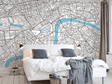 London Map Details Wallpaper Murals-ChandeliersDecor.com