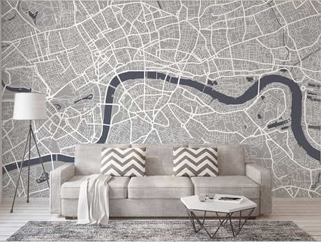 London Map Wallpaper Murals-ChandeliersDecor