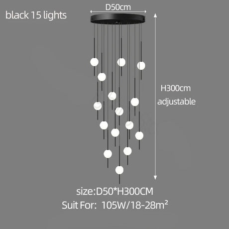 Long Line Glass Ball Chandelier - Lighting Solution.-ChandeliersDecor