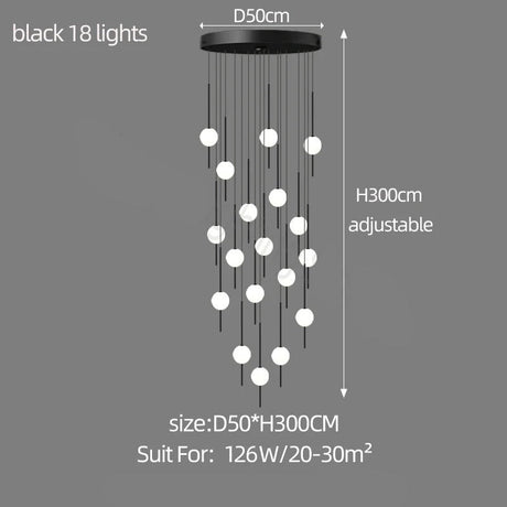 Long Line Glass Ball Chandelier - Lighting Solution.-ChandeliersDecor