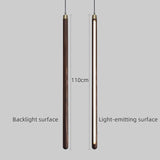 Long Strip Hanging Light - Walnut Pendant Light-ChandeliersDecor