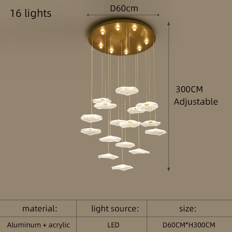 Lotus Leaf Chandelier: Elegant Lighting for Your Space-ChandeliersDecor