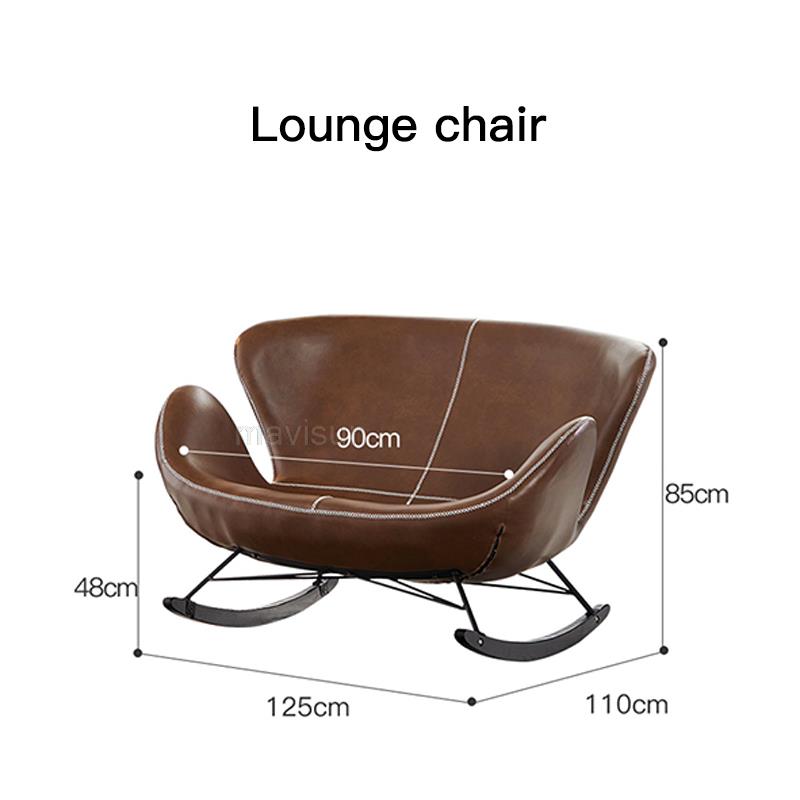 Lounge Rocking Chair - Leather Rocking Chair-ChandeliersDecor