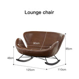 Lounge Rocking Chair - Leather Rocking Chair-ChandeliersDecor