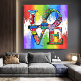 Love Rainbow Graffiti Canvas Wall Art-ChandeliersDecor