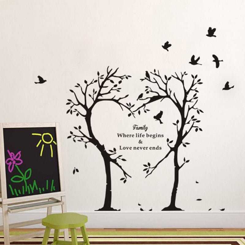 Creative Love Tree Wall Sticker | Living Room Wall Decor Flying Bird Art Mural Background Stickers
