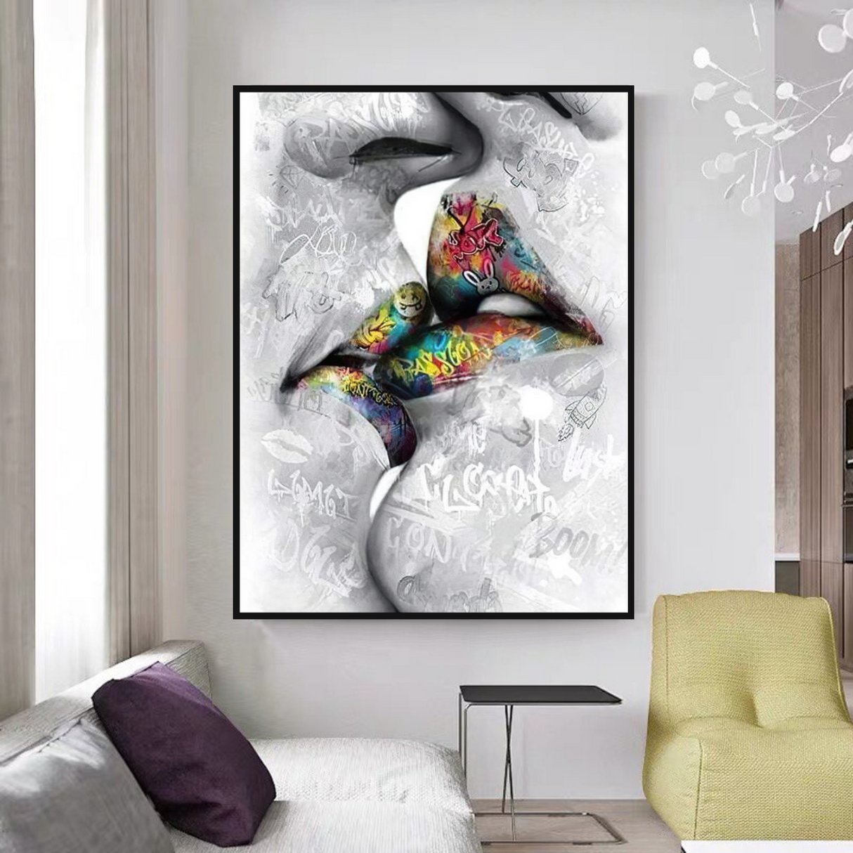 Lovers Kiss Wall Art Exquisite D√©cor for Passionate Souls