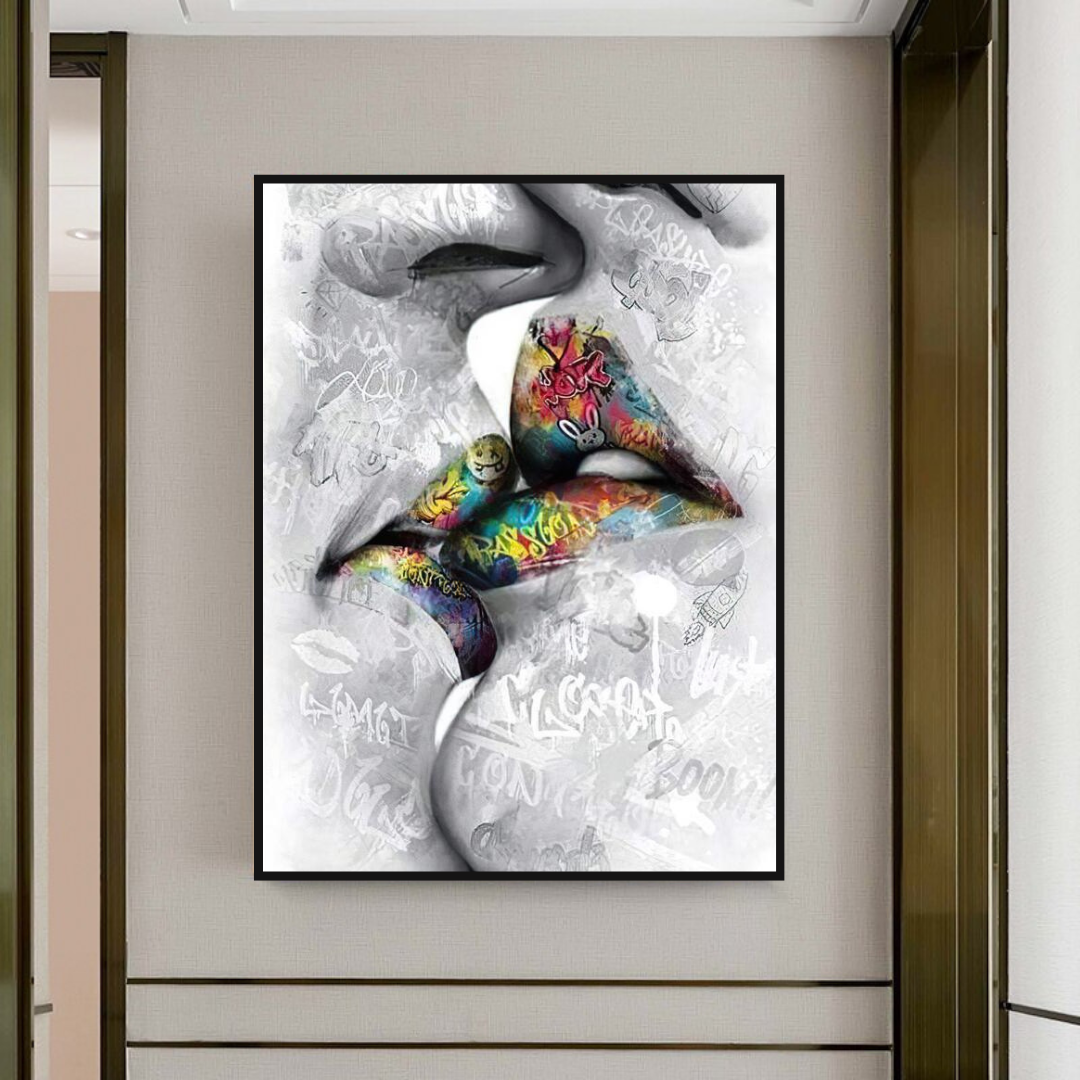 Lovers Kiss Wall Art: Exquisite D√©cor for Passionate Souls-ChandeliersDecor