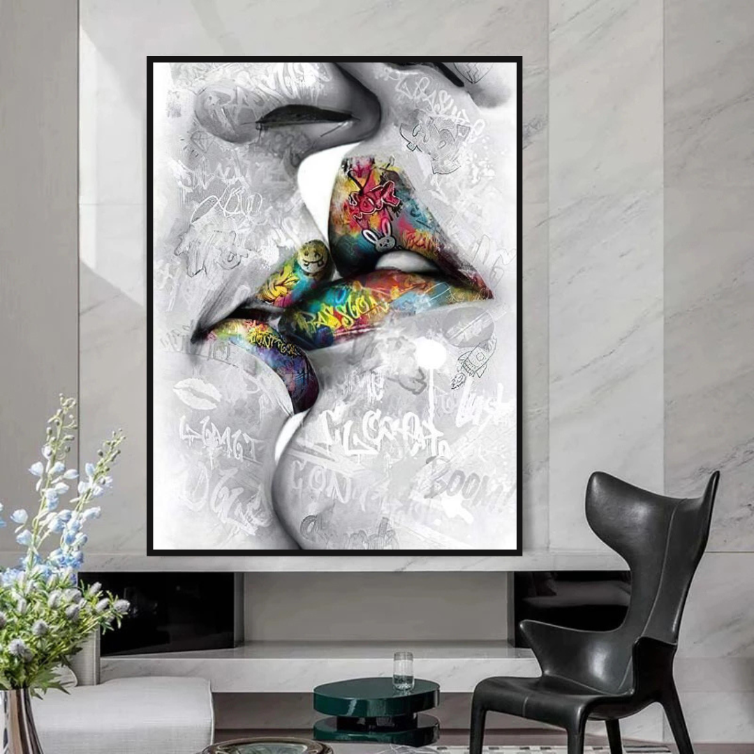 Lovers Kiss Wall Art: Exquisite D√©cor for Passionate Souls-ChandeliersDecor