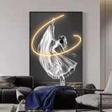 Luminous LED Girl Abstract Art Wall Lamp-ChandeliersDecor