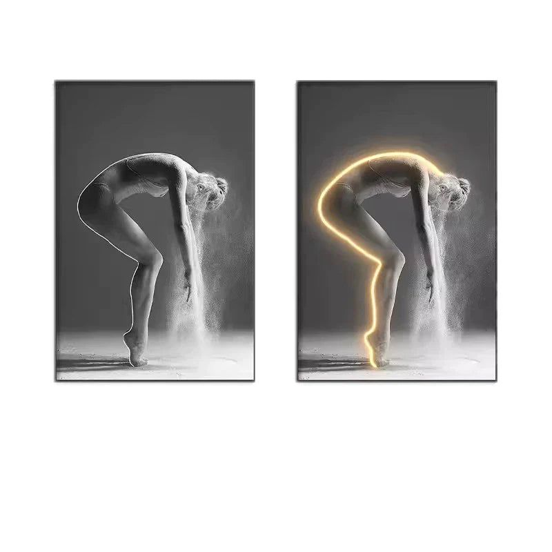 Luminous LED Girl Abstract Art Wall Lamp-ChandeliersDecor