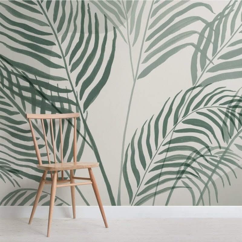 Lush Green Tropical Vibe Mural Wallpaper-ChandeliersDecor.com