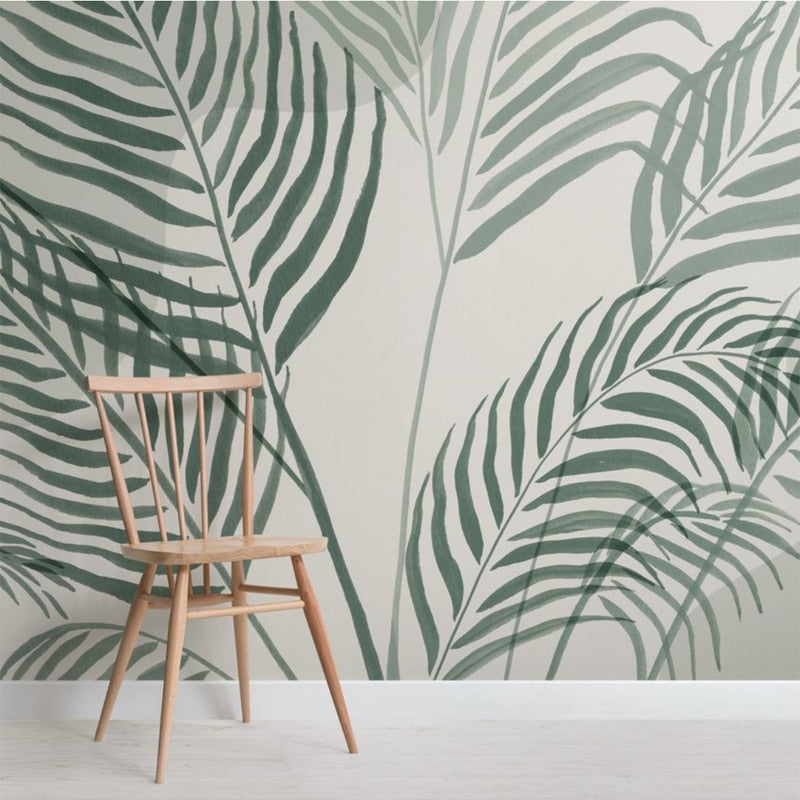 Lush Green Tropical Vibe Mural Wallpaper-ChandeliersDecor