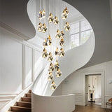 Luxury Crystal Staircase Chandelier with LED Lights