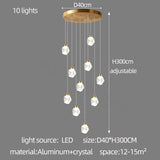 Luxury Crystal Staircase Chandelier with LED Lights-ChandeliersDecor