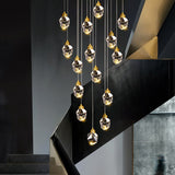 Luxury Crystal Staircase Chandelier with LED Lights-ChandeliersDecor