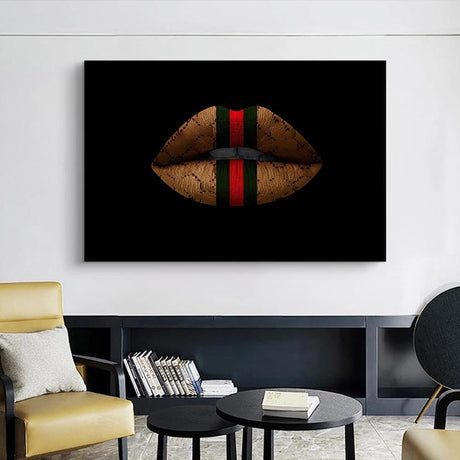 Luxury Lips Wall Art Canvas Painting Women Mouth Poster and Prints Modern Fashion Pictures Print For Living Room Home Decoration-ChandeliersDecor