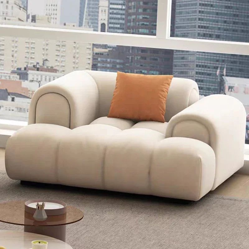 Luxury Sectional Calf Leather Sofa Cama Chaise Sofa Set-ChandeliersDecor