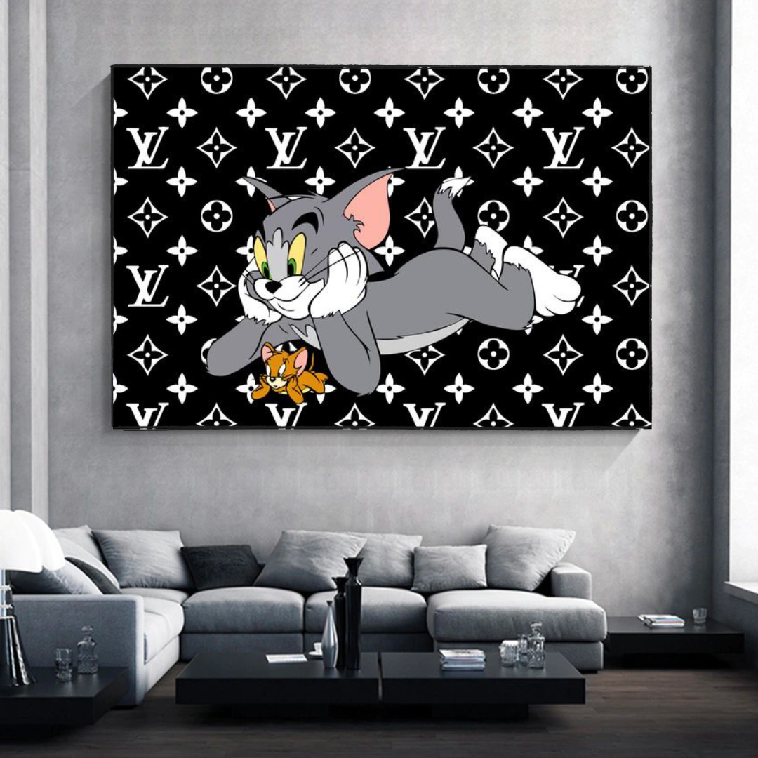 LV Tom and Jerry Canvas Wall Art ‚Äì Unique LV Collection-ChandeliersDecor