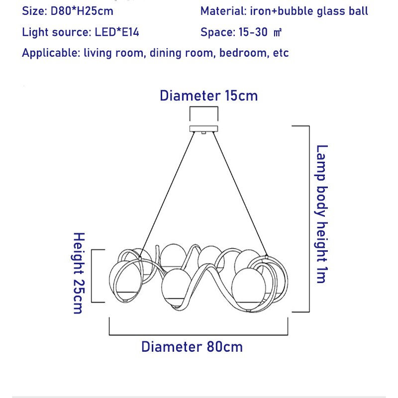Magic Bean Molecular LED Chandelier with Glass Bubbles-ChandeliersDecor