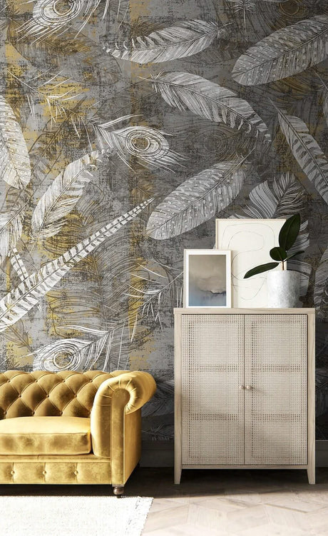 Magnolia Leaves Magic Wallpaper Mural-ChandeliersDecor.com