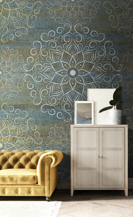 Mandala Abstract Yoga Pattern Wallpaper Mural-ChandeliersDecor.com