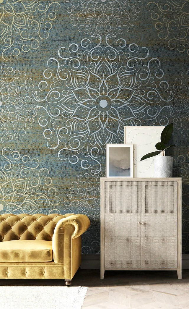 Mandala Abstract Yoga Pattern Wallpaper Mural-ChandeliersDecor.com