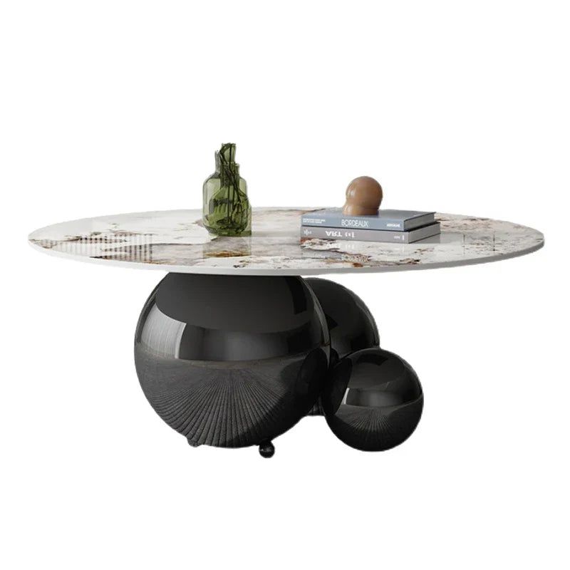 Marble Coffee Table Globe Balls Design-ChandeliersDecor