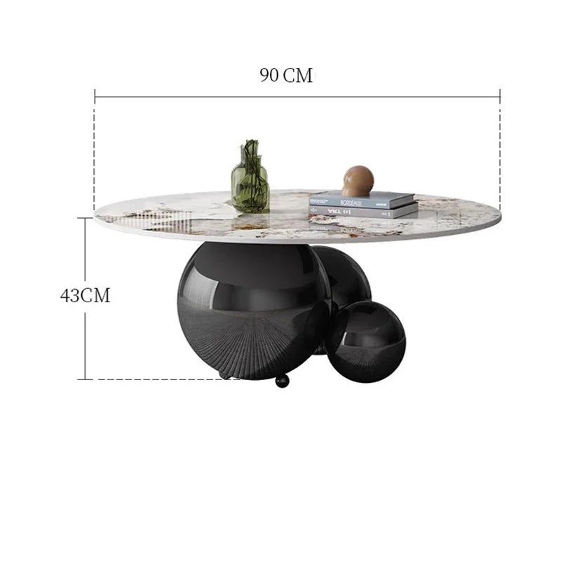 Marble Coffee Table Globe Balls Design-ChandeliersDecor