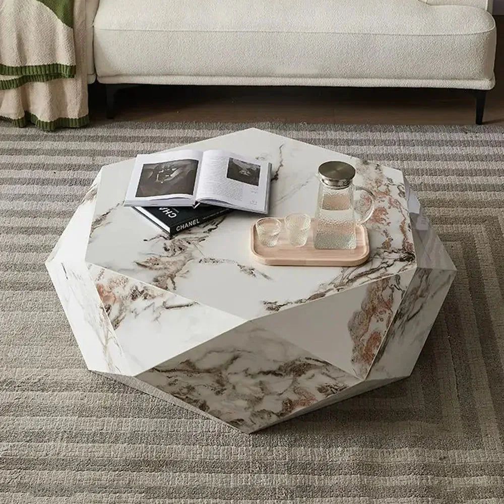 Marble Diamond Designer Coffee Table-ChandeliersDecor