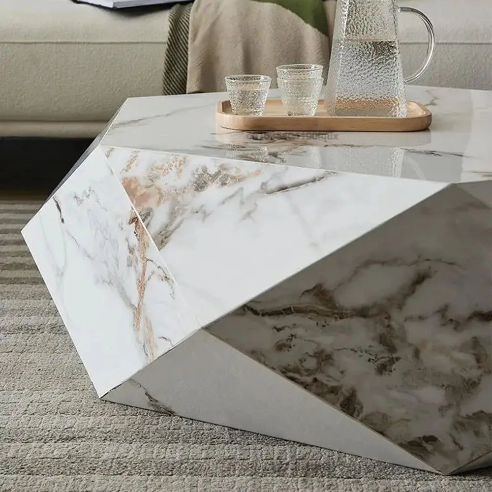 Marble Diamond Designer Coffee Table-ChandeliersDecor