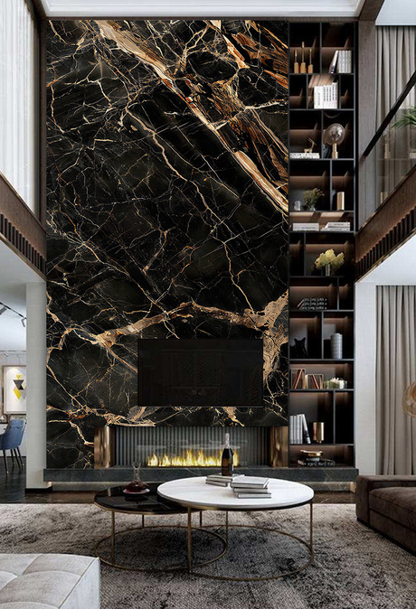 Marble Wallpaper Murals - Black Beauty Stone-ChandeliersDecor