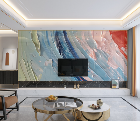 Marble Wallpaper Murals - Colourful Splash Design-ChandeliersDecor